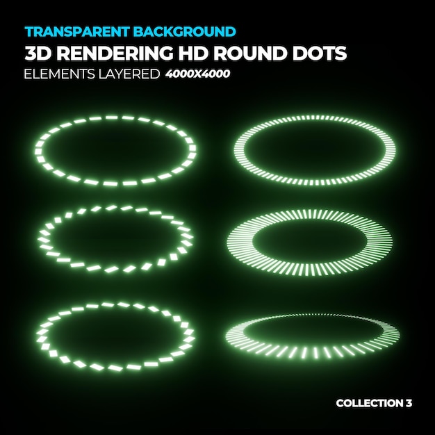 PSD 3d rendering hd dot round element psd