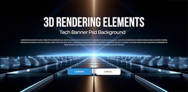 3D rendering HD technology scifi banner psd layered image material