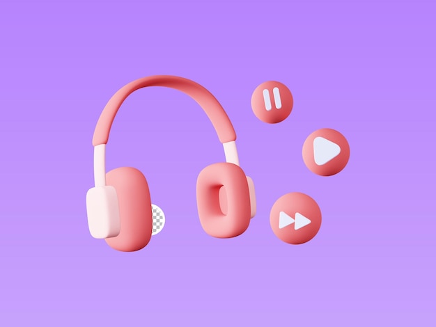 3d rendering headphone