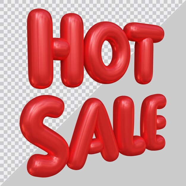 3d rendering of hot sale text with modern style