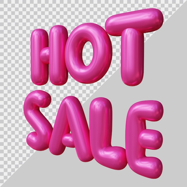 3d rendering of hot sale text with modern style