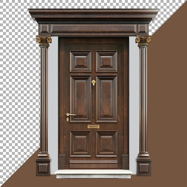 PSD 3d rendering of a house front door on transparent background ai generated