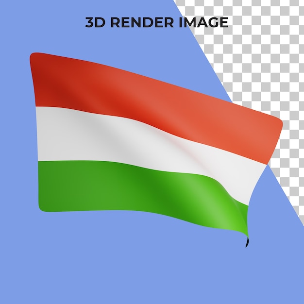 3d rendering of hungary flag concept hungary national day premium psd