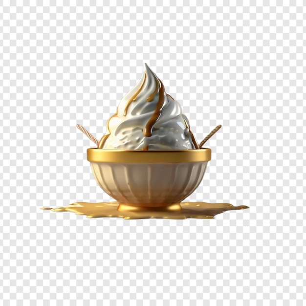 PSD 3d rendering ice cream picture illustration tranparent background