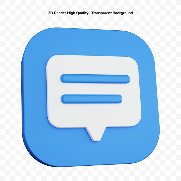 3d rendering icon chat blue