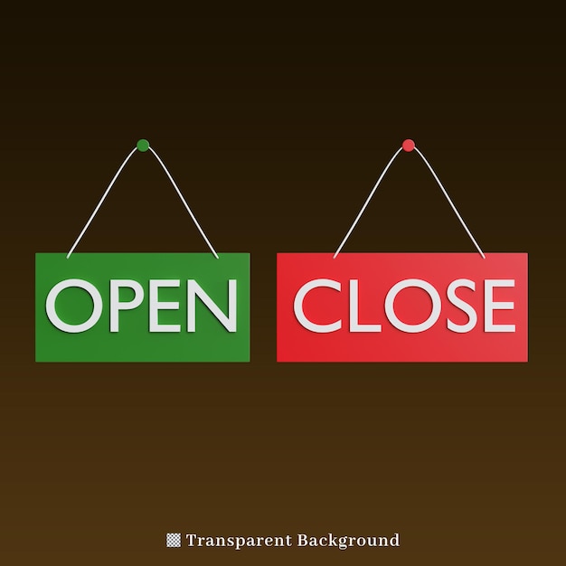 3d rendering icon open close