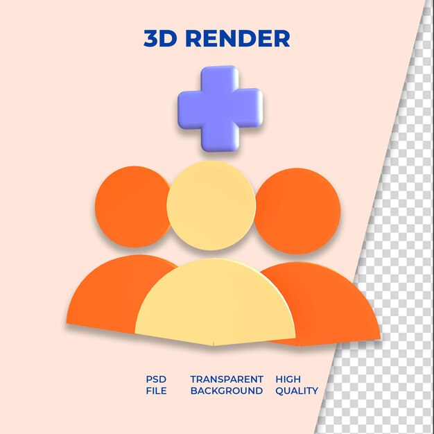 3d rendering icon people health