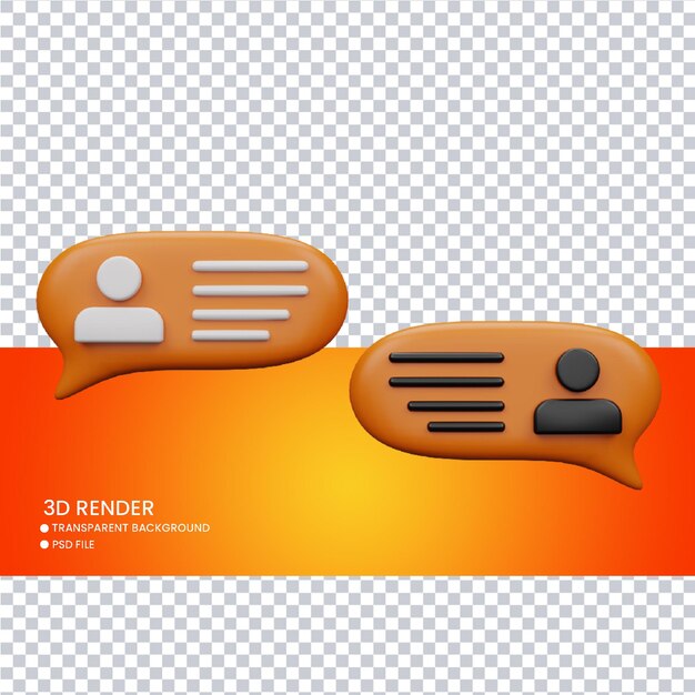 3d rendering of icon for social media