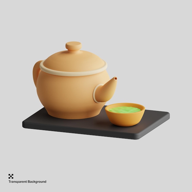 3d rendering illustration of herbal tea