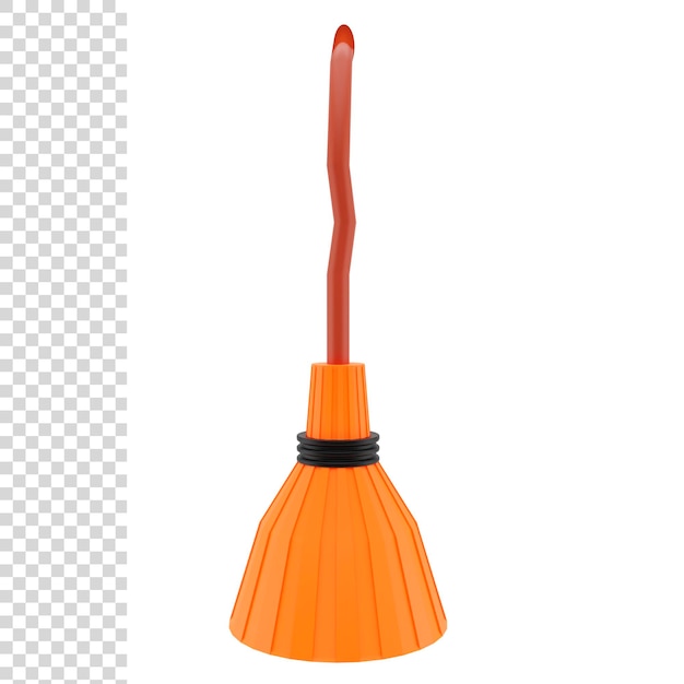 PSD 3d rendering or illustration witch broom