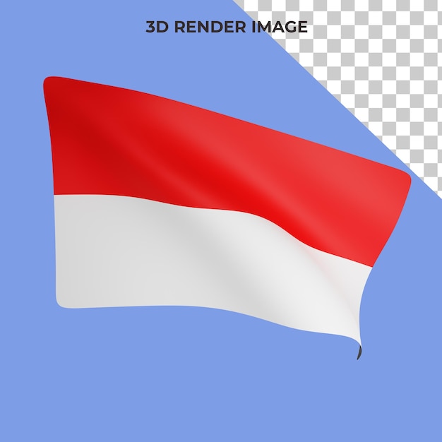 3d rendering of indonesia flag concept indonesia national day Premium Psd