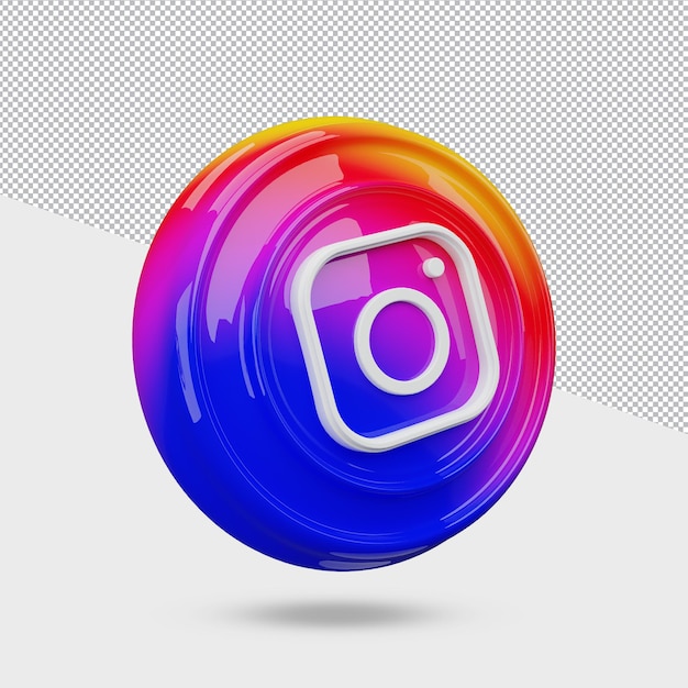 3d rendering Instagram icon design