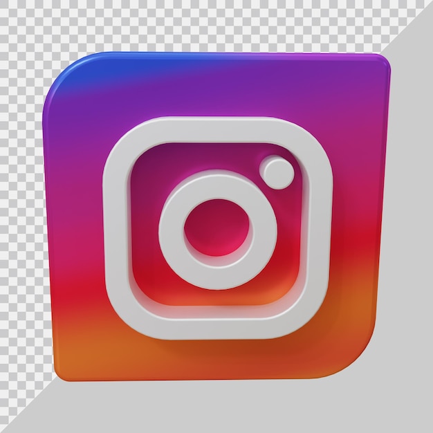 3d rendering of instagram icon