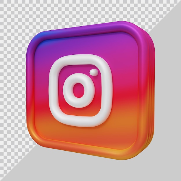 3d rendering of instagram icon