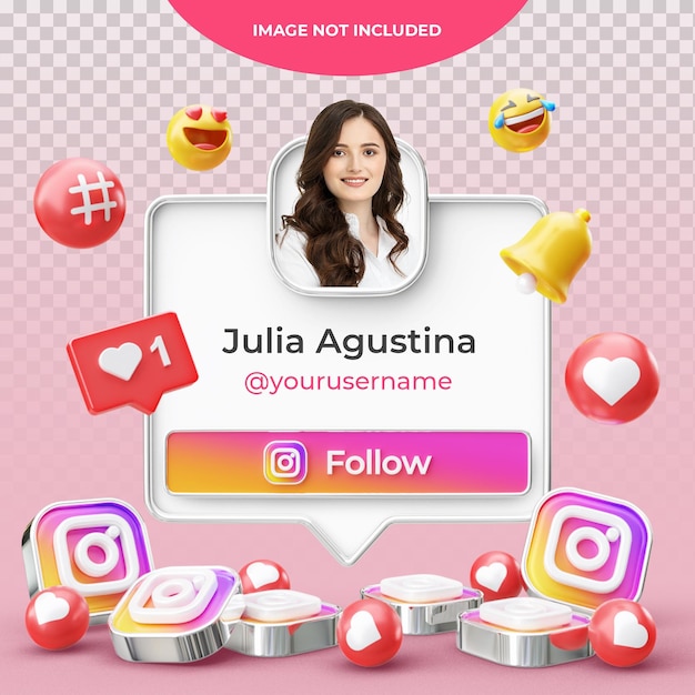 3d Rendering Instagram Profile