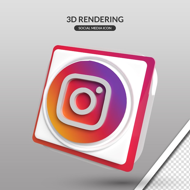 3d rendering instagram social media icon