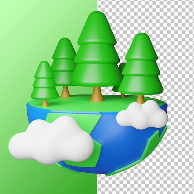 3D Rendering International Earth Day Illustration