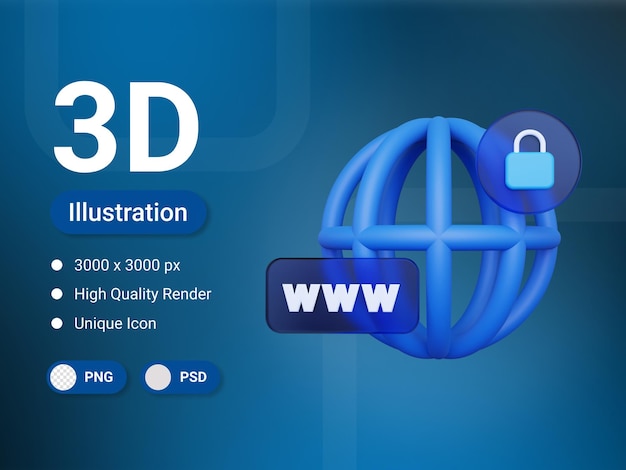 3d rendering Internet Security icon