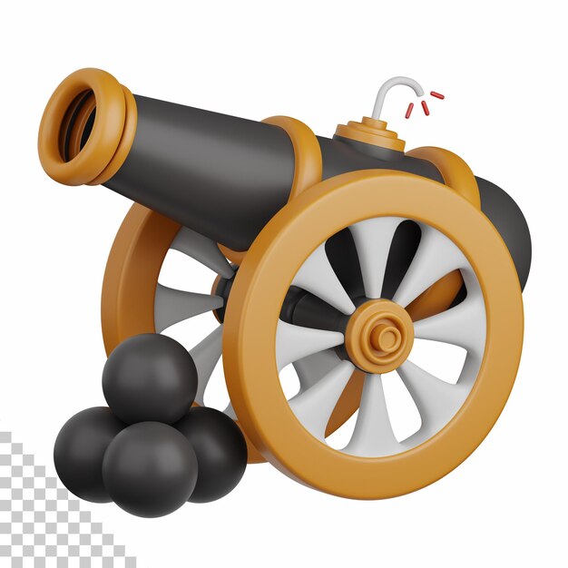 3d rendering islamic cannon isolated useful for muslim religion ramadan kareem eid al fitr design