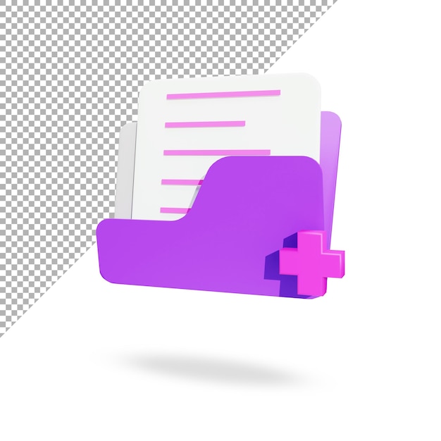 3d rendering isolated illustration adding new document