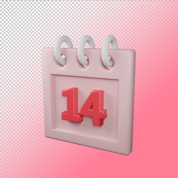 3d rendering of isolated valentine icon concept