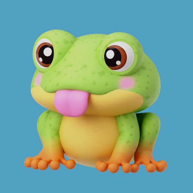 3d rendering of kawaii animal icon