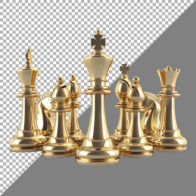 3D Rendering of a King Chess on Transparent Background Ai Generated