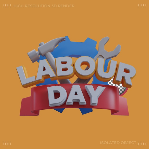 3d rendering labour day labels