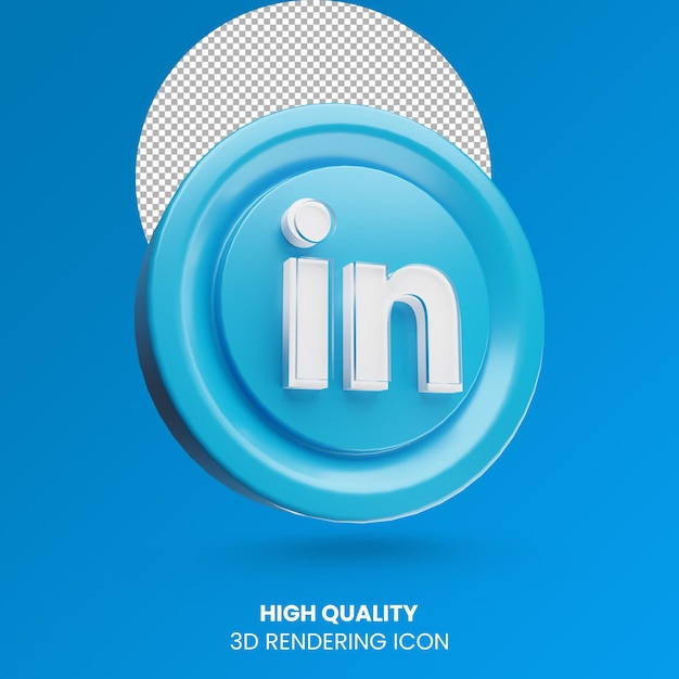 3d rendering Linkedin social media logo icon