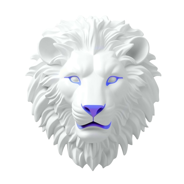 PSD 3d rendering of lion isolated