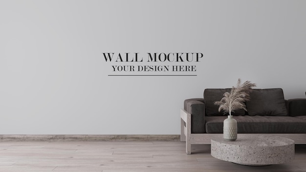 3d rendering living room wall  