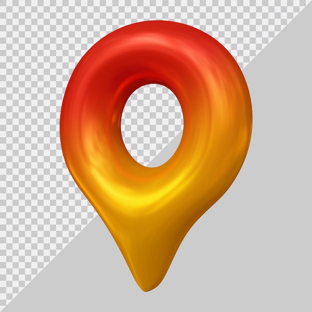 3d rendering of location icon balloon