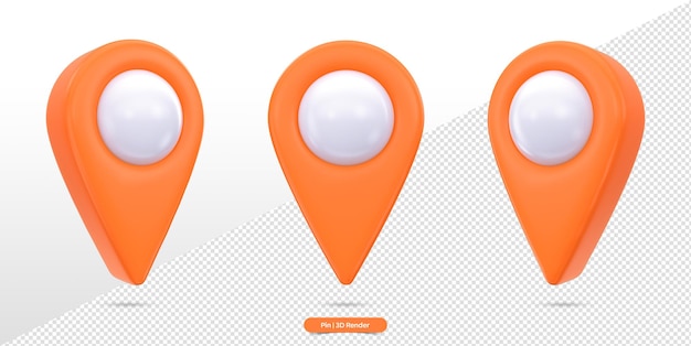 3D Rendering of location icon pin