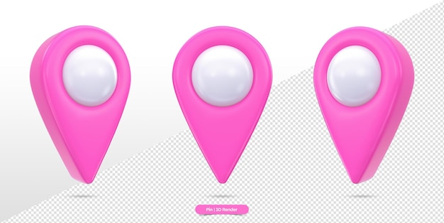 3D Rendering of location icon pin