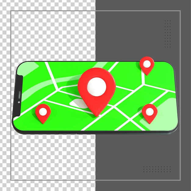 3d Rendering Location with mobile map gps tracker