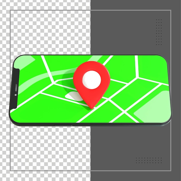 3d Rendering Location with mobile map gps tracker