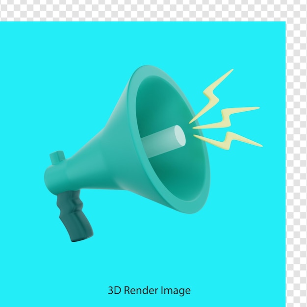 3d rendering of loudspeaker megaphone promotion