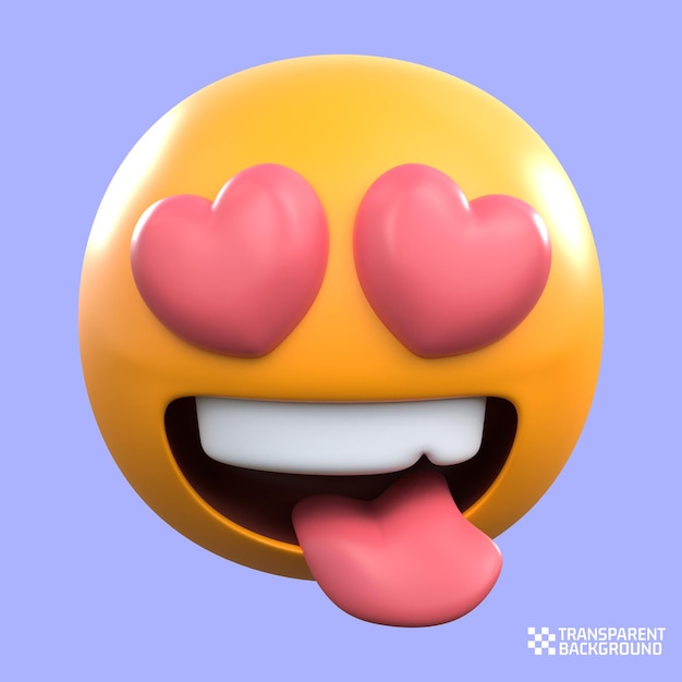 3d rendering LOVE EMOTICON valentine icon