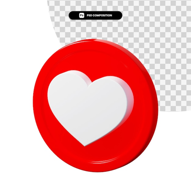 3d rendering love icon isolated