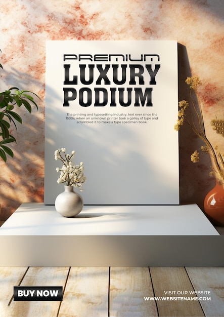 3d rendering of luxury podium stage for product display