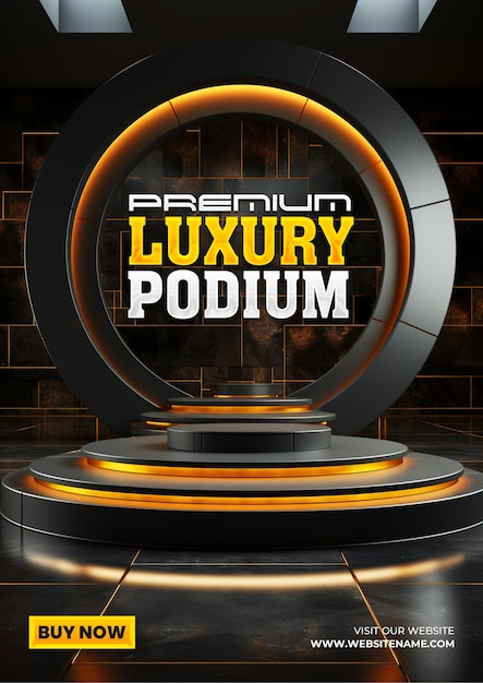 3d rendering of luxury podium stage for product display