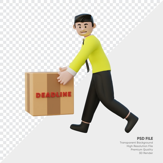 3d rendering a man who completed a deadline