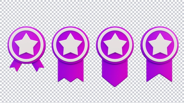 3d rendering of medals icon for social media