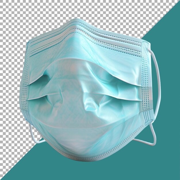 3D Rendering of a Medical Face Mask on Transparent Background Ai Generated