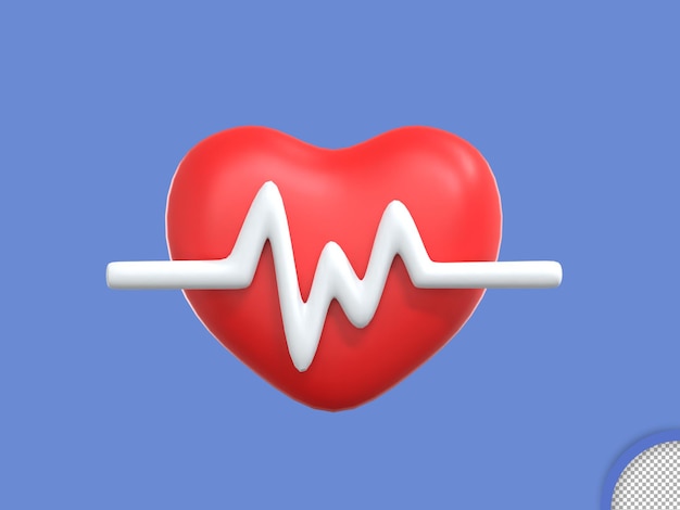 PSD 3d rendering medical icon heart beat pulse