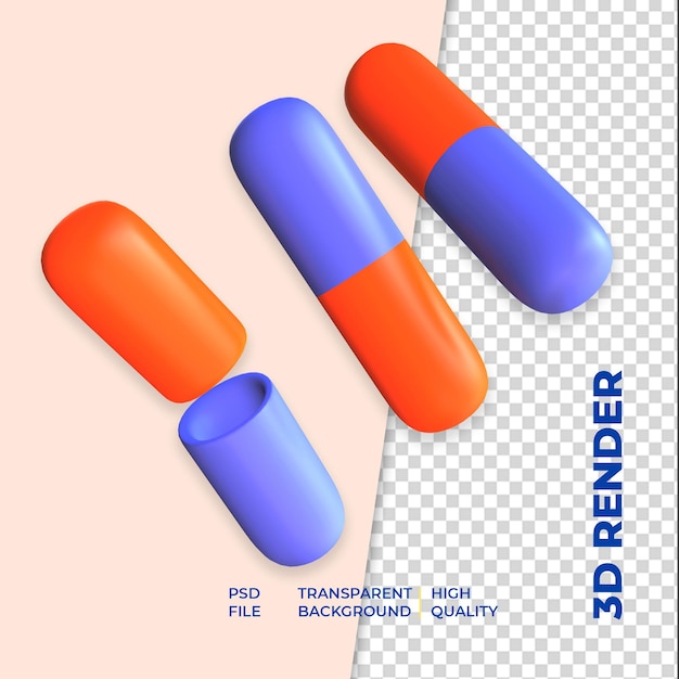 3d rendering of medicine capsule icon isolated