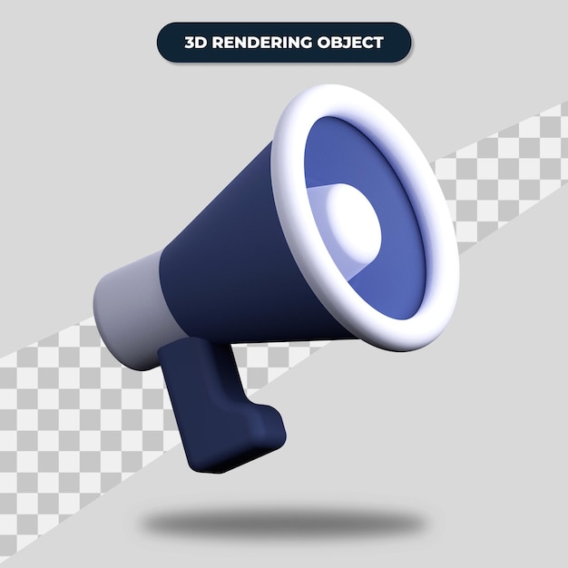 3D rendering megaphone illustration