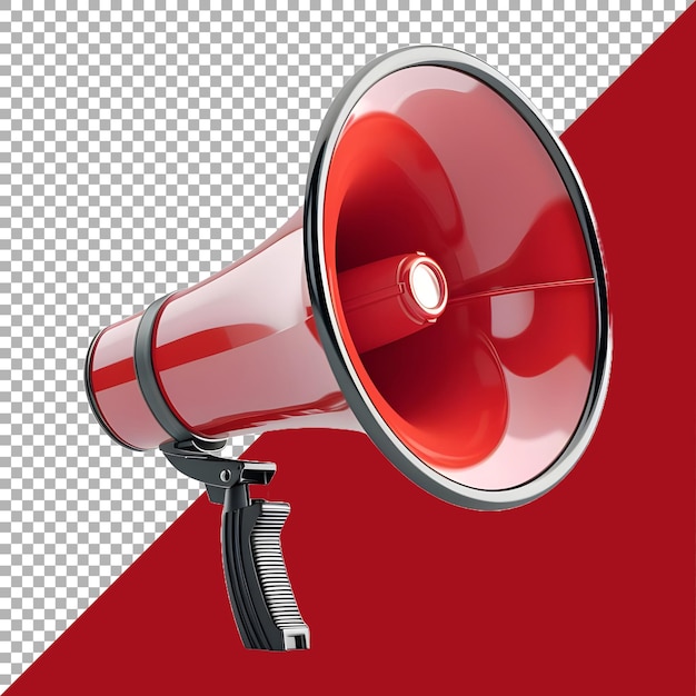 3D Rendering of a Megaphone on Transparent Background Ai Generated