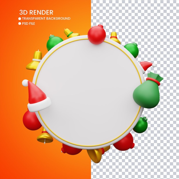 3d rendering of merry christmas background for social media