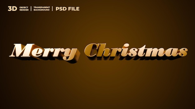 3D rendering merry christmas text transparent